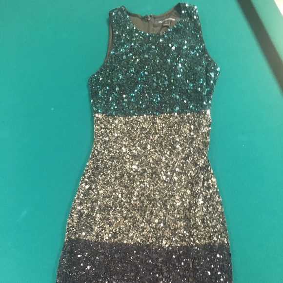 FRENCH CONNECTION colorblock Sequin Sheath Dress, - Picture 2 of 8
